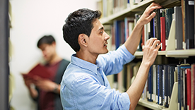 Man in library